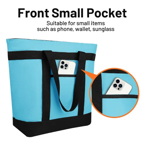 Vista 7 de Bolsa tote reutilizable aislada para compras de comestibles para mujeres/hombres, bolsa de entrega de pizza/comida para mantener los alimentos