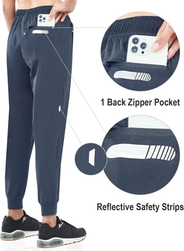 Vista 3 de NORTHYARD Pantalones deportivos para correr para mujer, ligeros, para entrenamiento, correr, pantalones casuales con bolsillos con cremallera