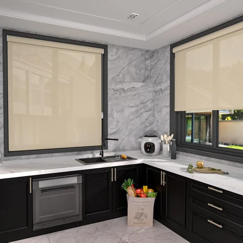 Vista 3 de MYshade - Persianas enrollables personalizadas para ventana, filtro de luz, persianas enrollables de malla con cordón, persianas de tela de malla