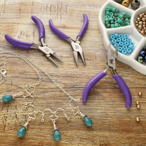 Vista 7 de The Beadsmith Juego de alicates de la serie Mini – Kit de 3 piezas: nariz de cadena, punta redonda y punta plana – 3 pulgadas, mango de agarre