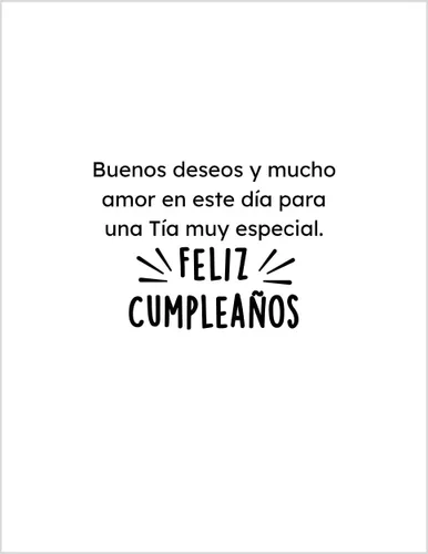 Vista 2 de Greeting Card Feliz Cumpleanos A Mi Tia - Tía Feliz Cumpleaños en Español