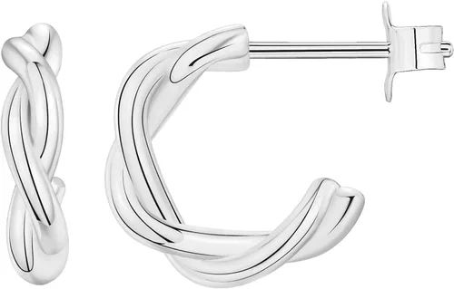 Vista 11 de PAVOI Aretes de aro gruesos chapados en oro de 14 quilates para mujer - Aretes pequeños de aro de oro con postes de plata de ley 925 - Joyería