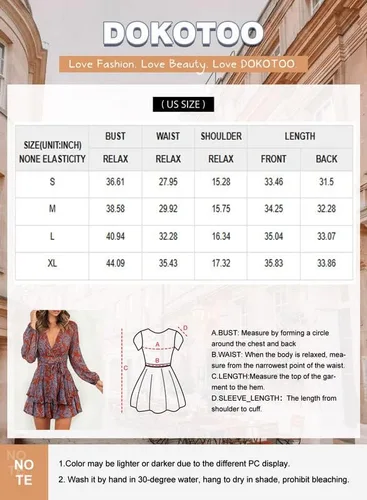 Vista 5 de Dokotoo Womens 2023 Summer Spring V Neck Ruffle Chiffon Elegant Tie Knot Mini Short Swing Skater Dresses