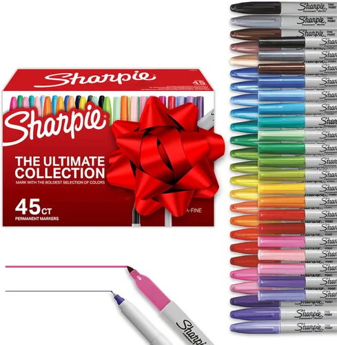 Vista 6 de Sharpie Marcadores permanentes Ultimate Collection marcadores de punta ultrafina y fina, ideales para profesores y aulas, suministros de arte, juego