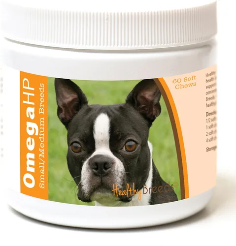 Vista 224 de Healthy Breeds Affenpinscher Omega HP - Masticables suaves para piel y pelaje, 60