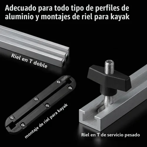 Vista 2 de 9002 Hardware de tuercas de perilla de kayak, tornillos de pista de riel de kayak tuercas de pista, tornillos de kayak de acero inoxidable, piezas