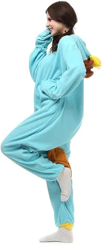 Vista 3 de Wishliker Unisex Adults Halloween Costumes Onesie Animal Outfit Sleepwear Pink Pig