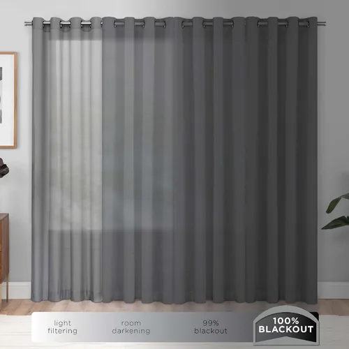 Vista 7 de Eclipse Claire Magnitech Cortina 100% opaca con ojales, panel de cortina para ventana, cierre magnético sin costuras para dormitorio, sala de estar