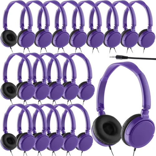 Vista 9 de Yunsailing Paquete de 6 auriculares para el aula a granel, auriculares con Negro