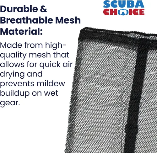 Vista 4 de Scuba Choice Mesh Drawstring Bag for Diving & Snorkeling – Lightweight, Quick-Dry Gear Sack for Mask, Fins and Snorkels