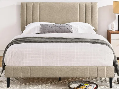 Vista 11 de Decoro Chicago Channel - Cama tapizada capitoné con diseño capitoné, color Gris oscuro
