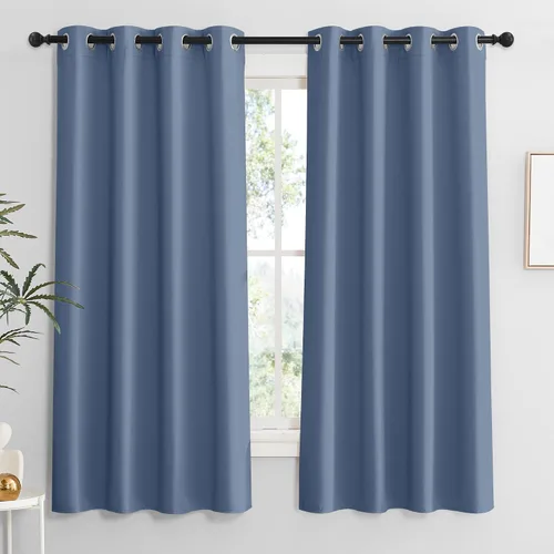 Vista 152 de RYB HOME - Cortinas para armario de 36 pulgadas, cortinas para oscurecer la habitación con ojales resistentes a la oxidación, cortinas de Aqua