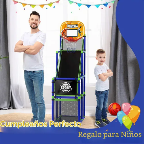 Vista 9 de EagleStone Aro de baloncesto arcade ajustable con retorno de pelota para Azul y amarillo
