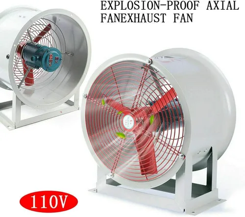 Vista 2 de Ventilador de tubo cilíndrico de 16 pulgadas, ventilador axial, ventilador axial de 1450 rpm, ventilador de alta velocidad, ventilador