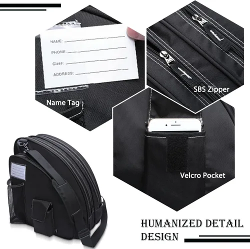 Vista 4 de TOPOWN Bolsa premium para patines de hielo - Bolsa de patines y cuchillas para hombres y mujeres - Negro y rojo rosa