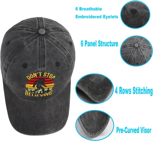Vista 3 de Bigfoot - Gorra de béisbol de algodón clásico clásico lavado ajustable para hombres y mujeres