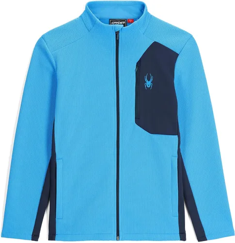 Vista 4 de Spyder Chaqueta híbrida de capa media con cremallera completa para hombre Azul etéreo