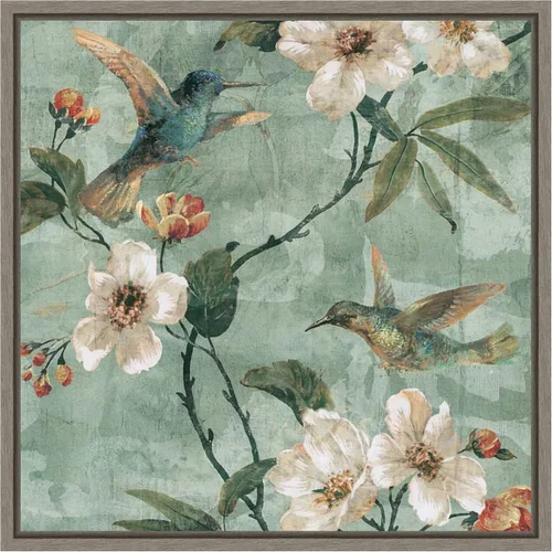 Vista 11 de Amanti Art Lienzo enmarcado para pared, 16 x 16 pulgadas, diseño floral de pájaros de una pluma II por Renee Campbell, lienzo enmarcado para pared