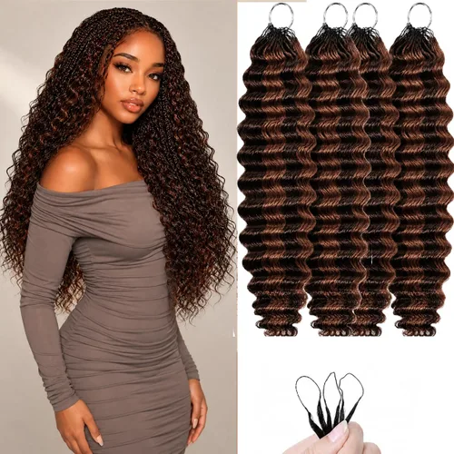 Vista 22 de Human Braiding Hair for Boho Braids 20inch Curly Wave Bulk Bundles 1B (A)1B