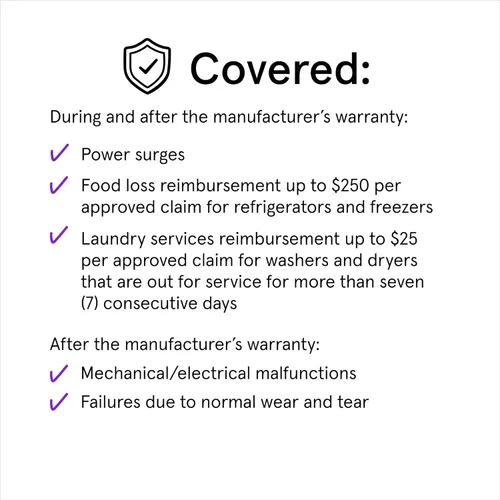 ASURION Plan de protección de electrodomésticos principales de 3 años ($900 - $999.99)