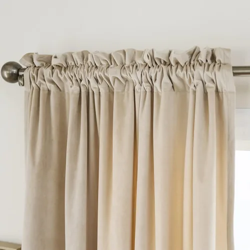Vista 2 de PLEASANT BOULEVARD Cortinas de terciopelo [2 paneles] elegantes para sala de estar, dormitorio, cuarto de bebé, cortinas para oscurecer
