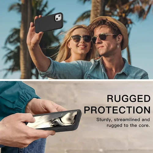 Vista 6 de AICase Funda para iPhone 13 Mini con funda de clip para cinturón, protector de pantalla, funda protectora resistente para teléfono, protección