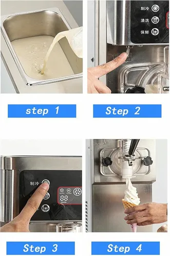 Vista 7 de Máquina comercial del helado de 1200W, máquinas suaves del fabricante del helado del servicio 16L/H, máquina del helado con la pantalla