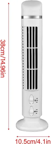 Vista 9 de Small Tower Fan for Bedroom Home Office, USB (White)