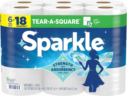 Vista 7 de Sparkle® Tear-A-Square® Toallas de papel, 24 rollos dobles = 48 rollos regulares