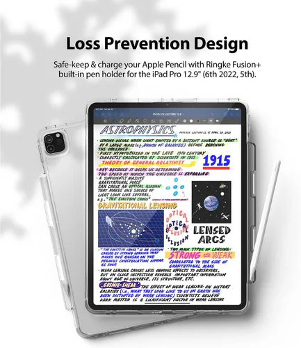 Vista 16 de Ringke Fusion Plus [Funda + soporte para lápices] compatible con iPad Pro 12.9 (6ª generación 2022, 5ª generación 2021), parte trasera dura