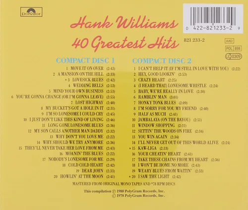 Vista 2 de Hank Williams - Los 40 mejores éxitos