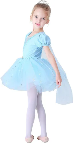 Vista 4 de REXREII Vestido de tutú de princesa para niñas pequeñas Rapunzel Sofía blanco nieve Frozen Elsa disfraz de Halloween