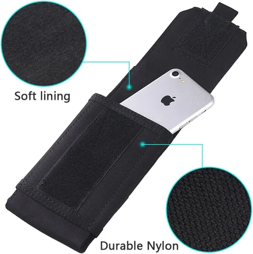 Vista 5 de Funda táctica Molle para teléfono, funda resistente para cinturón de bucle para iPhone 17 Pro Max/16 Pro Max/16 Plus/16 Pro/16/15 Pro Max/14 Pro