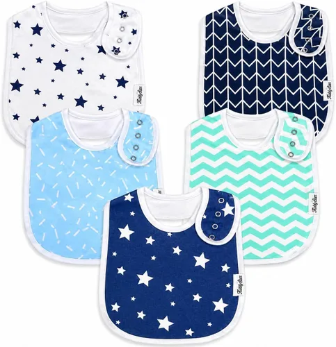 Vista 14 de KiddyStar Organic Cotton Baby Drool Bibs Soft, Adjustable, Absorbent, Unisex Teething Bandana Bibs for Babies