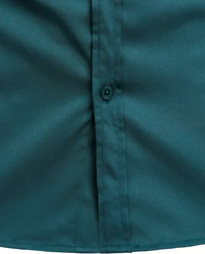 Vista 5 de ZEROYAA - Camisas de vestir de manga larga para hombre, estilo hipster, con cuello mandarín, ajuste ceñido