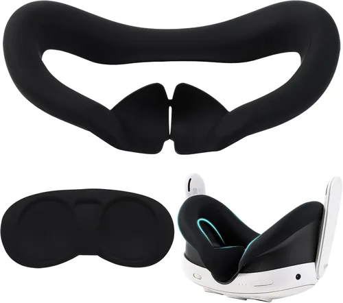 Vista 5 de Compatible with Meta Quest 3 Accessories, Quest 3 Silicone face Cover, VR Shell Cover,Quest 3 Touch Controller Grips Cover,Protective Lens Cover