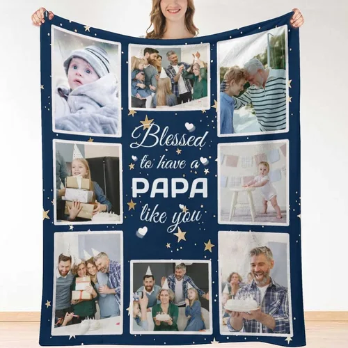 Vista 39 de HUGLAZY Regalos para nana - Manta personalizada con fotos, manta de fotos para abuela, abuela, manta de cumpleaños de nieta