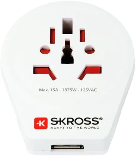 Vista 5 de Skross World to USA - Adaptador de viaje USB, color blanco