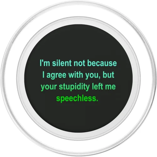 Vista 2 de PopSockets MagSafe PopGrip con texto en inglés "I Silent Not Because I Agree with You" para iPhone