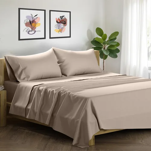 Vista 13 de XOOX Linen Juego de 4 fundas de almohada de algodón egipcio, tamaño Queen, fundas de almohada de lujo de 1500 hilos de alto tamaño estándar