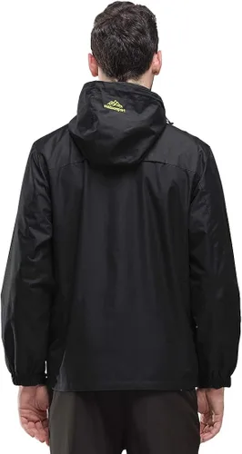 Vista 3 de JOGERBRO Chaqueta impermeable para hombre con capucha para senderismo pesca resistente al viento