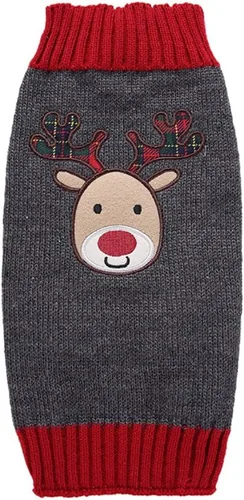 Vista 38 de Suéter de dos patas de algodón acanalado para Halloween, cuello alto a rayas alces estampado de Navidad para Teddy, Chihuahua, Shih Tzu, Yorkshire