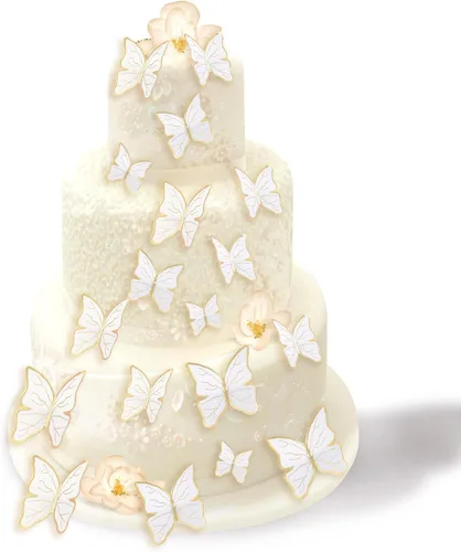 Vista 11 de 30 adornos de mariposa para tartas de mariposa en 3D, cola de oro rosa, mariposa, fiesta de cumpleaños, decoración para aniversario, boda, fiesta