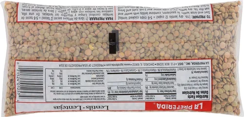 Vista 3 de La Preferida Lentejas secas (proteínas a base de plantas aptas para presupuestos con 14 porciones por bolsa) – 0.31 onzas de proteína y 0.23 oz