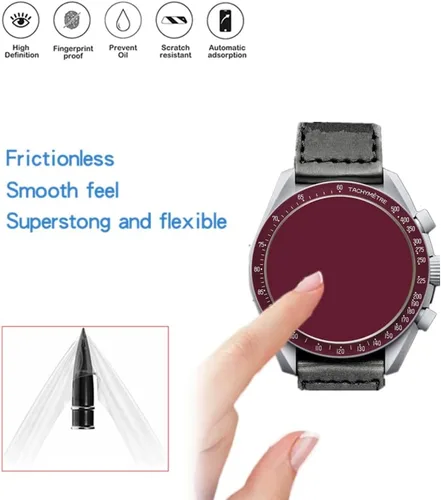 Vista 4 de Protector de pantalla compatible con Swatch MoonSwatch, protector de pantalla de TPU invisible de cobertura completa HD, compatible con Swatch