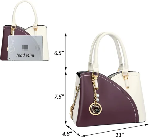 Vista 5 de KKXIU Monederos y bolsos de mano con triple compartimento para mujer, bolso de mano con asa superior