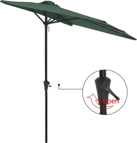 Vista 7 de COBANA - Sombrilla rectangular para patio al aire libre, 7.5 x 4 pies, color verde oscuro Balcón, Jardín, Cubierta
