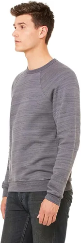Vista 45 de Bella Canvas Sudadera de forro polar de esponja con cuello redondo (3901), Gris oscuro (Dark Grey Marble Fleck), M