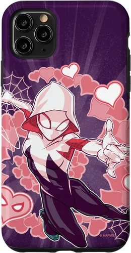 Vista 13 de Marvel Spider-Man Into The Spider-Verse Gwen Stacy Hearts - Carcasa para iPhone 17