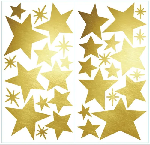 Vista 4 de RoomMates RMK3528SCS Metallic Gold Stars Peel and Stick Wall Decals (Pack of 4)